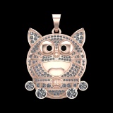 5.15 Ctw SI1/SI2Diamond Prong Set 10k Rose Gold Creature Pendant(ALL DIAMON
