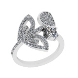 1.02 Ctw SI2/SI1 Diamond Prong Set 14k white Gold Engagement Ring (ALL DIAM