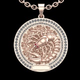 1.95 Ctw VS/SI1 Diamond 10K Rose Gold Sodiac Sign theme Pendant (ALL DIAMON