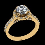 1.94 Ctw VS/SI1 Diamond Prong Set 18k Yellow Gold Engagement Ring (ALL DIAM