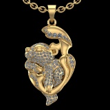 1.63 Ctw VS/SI1 Diamond 10k Yellow Gold Pandant (ALL DIAMOND ARE LAB GROWN)
