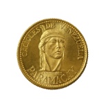 Venezuela 20 Bolivares Gold 1957 UNC Caciques de Venezuela--Paramacay
