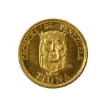 Venezuela 20 Bolivares Gold 1957 UNC Caciques de Venezuela--Tiuna