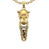 0.53 Ctw VS/SI1 Diamond Prong Set 14k Yellow Gold Pandant (ALL DIAMOND ARE