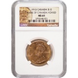 Canada $10 Gold 1913 MS64 NGC