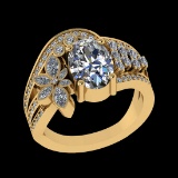 3.48 Ctw VS/SI1 Diamond Prong Set 18k Yellow Gold Engagement Ring (ALL DIAM