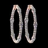 2.08 Ctw VS/SI1 Diamond 14K Rose Gold Hoop Earrings (ALL DIAMOND ARE LAB GR