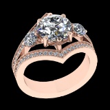 3.40 Ctw SI1/SI2 Diamond 10k Rose Gold Engagement Ring (ALL DIAMOND ARE LAB
