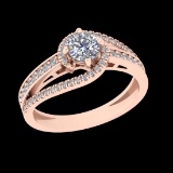 0.86 Ctw SI1/SI2 Diamond 10k Rose Gold Engagement Ring (ALL DIAMOND ARE LAB