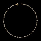 0.90 Ctw VS/SI1 Diamond 14K Yellow Gold Yard Necklace (ALL DIAMOND ARE LAB