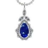 19.12 Ctw VS/SI1 Tanzanite and Diamond 14K White Gold Pendant