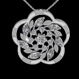 4.15 Ctw VS/SI1 Diamond 18K White Gold Necklace (ALL DIAMOND ARE LAB GROWN