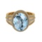 5.60 Ctw VS/SI1 Blue Topaz And Diamond 14K Yellow Gold Engagement Ring( ALL