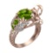 4.92 Ctw VS/SI1 Peridot and Diamond Set 10K Rose Gold Engagement Ring (ALL