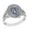 2.65 Ctw VS/SI1 Diamond Prong Set 14k white Gold Engagement Ring (ALL DIAMO