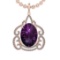 21.77 Ctw VS/SI1 Amethyst and Diamond 14K Rose Gold Pendant