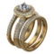3.21 Ctw SI1/SI2 Diamond 14k Yellow Gold Engagement SET Ring (ALL DIAMOND A