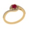 0.69 Ctw VS/SI1 Ruby and Diamond 14K Yellow Gold Engagement Ring (ALL DIAMO