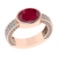 2.96 Ctw VS/SI1 Ruby and Diamond 14k Rose Gold Engagement Ring (ALL DIAMOND