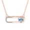 0.56 Ctw VS/SI1 Blue Topaz and Diamond 10K Rose Gold Pendant (ALL DIAMOND A