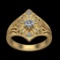 0.67 Ctw VS/SI1 Diamond Prong Set 18k Yellow Gold Engagement Ring (ALL DIAM
