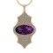 36.27 Ctw VS/SI1 Amethyst and Diamond Prong Set 14k Yellow Gold Pendant (AL