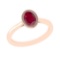 2.59 Ctw VS/SI1 Ruby Set 14k Rose Gold Solitaire Ring (ALL DIAMOND ARE LAB