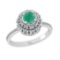 2.00 Ctw VS/SI1 Emerlad and Diamond Prong Set 14K White Gold Engagement Rin