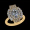 3.83 Ctw VS/SI1 Diamond Prong Set 18k Yellow Gold Engagement Ring (ALL DIAM