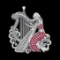 1.47 Ctw VS/SI1 Ruby and Diamond 10k white Gold Pendant (ALL DIAMOND ARE LA