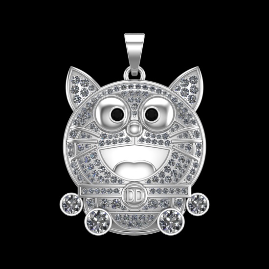 5.15 Ctw SI1/SI2Diamond Prong Set 10k white Gold Creature Pendant(ALL DIAMO