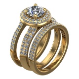 3.21 Ctw SI1/SI2 Diamond 14k Yellow Gold Engagement SET Ring (ALL DIAMOND A