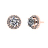 1.18 Ctw VS/SI1 Diamond 14k Rose Gold Stud Earrings (ALL DIAMOND ARE LAB GR