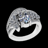3.48 Ctw VS/SI1 Diamond Prong Set 18k white Gold Engagement Ring (ALL DIAMO