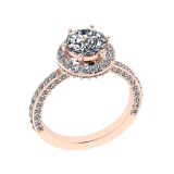 2.62 Ctw SI1/SI2 Diamond Prong Set 14k Rose Gold Engagement Ring (ALL DIAMO
