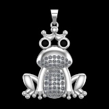 1.22 Ctw VS/SI1 Treated fancy black diamond Prong Set 18k white Gold Pendan