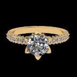 2.17 Ctw VS/SI1 Diamond 10k Yellow Gold Engagement Ring (ALL DIAMOND ARE LA