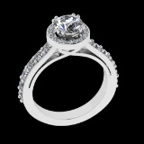1.96 Ctw VS/SI1 Diamond Prong Set 18k white Gold Engagement Ring (ALL DIAMO
