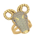 1.42 CtwVS/SI1 Diamond 14K Yellow Gold Animal theme Ring