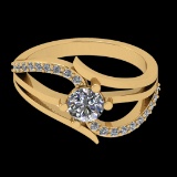 0.72 Ctw SI1/SI2 Diamond 10k Yellow Gold Engagement Ring (ALL DIAMOND ARE L