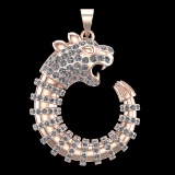0.78 Ctw VS/SI1 Diamond Prong Set 18k Rose Gold Creature theme Pendant(ALL