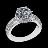 3.59 Ctw SI1/SI2 Diamond 10k white Gold Engagement Ring (ALL DIAMOND ARE LA