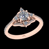 1.32 Ctw VS/SI1 Diamond 10k Rose Gold Engagement Ring (ALL DIAMOND ARE LAB