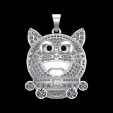 5.15 Ctw SI1/SI2Diamond Prong Set 10k white Gold Creature Pendant(ALL DIAMO