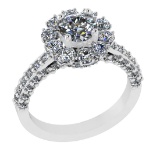2.87 Ctw VS/SI1 Diamond 14K White Gold Engagement Ring (ALL DIAMOND ARE LAB
