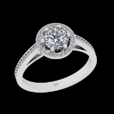 1.25 Ctw VS/SI1 Diamond 18K White Gold Engagement Ring (ALL DIAMOND ARE LAB
