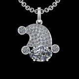 4.36 Ctw VS/SI1 Diamond 10k white Gold Christmas Theme Pandant (ALL DIAMOND