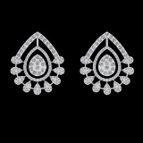 2.84 Ctw VS/SI1 Diamond Prong Set 18k white Gold Stud Earrings (ALL DIAMOND