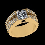 2.90 Ctw VS/SI1 Diamond Prong Set 18k Yellow Gold Engagement Ring (ALL DIAM