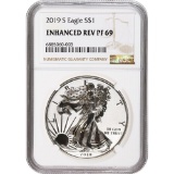 Certified Enhanced Reverse Proof Silver Eagle 2019-S PF69 NGC